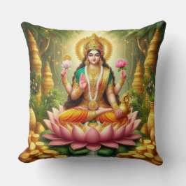 Hindu Goddess Lakshmi / Laxmi Pillow w/ Om design Kudde