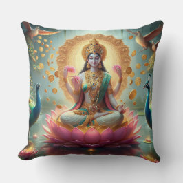Hindu Goddess Lakshmi / Laxmi Pillow w/ Om design Kudde