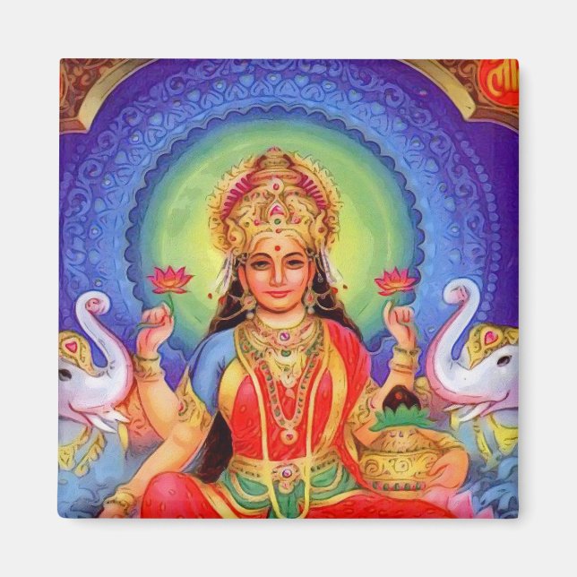 Hindu Goddess Lakshmi Maa Magnet (Framsidan)