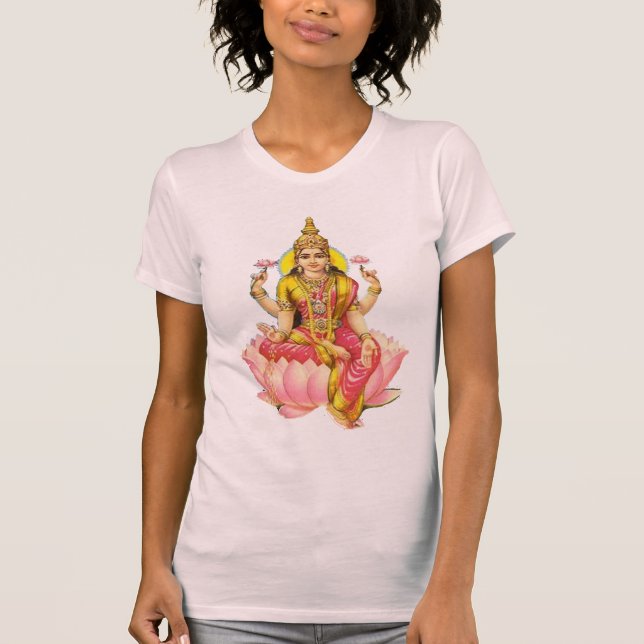 Hindu Goddess lakshmi välståndspengar T Shirt (Framsida)