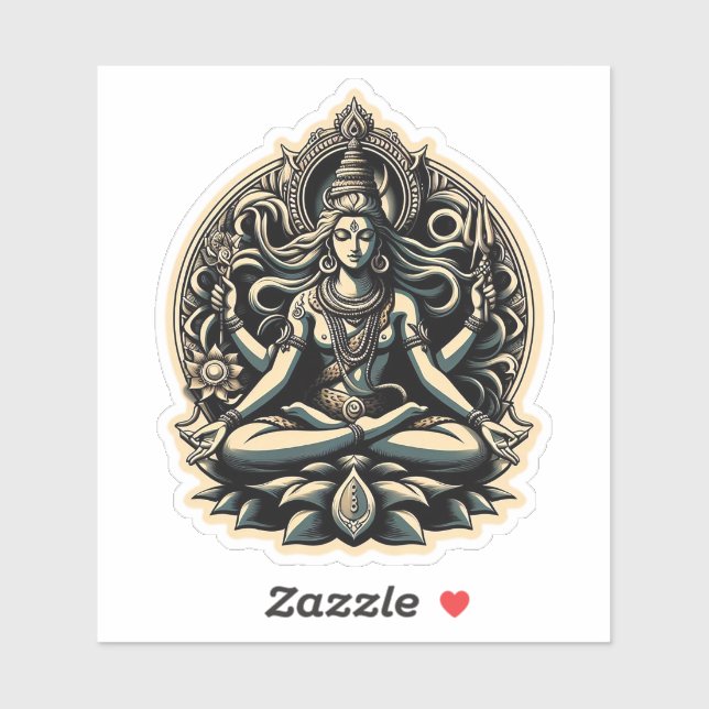 Hindu Goddess Shiva Klistermärken (Ark)