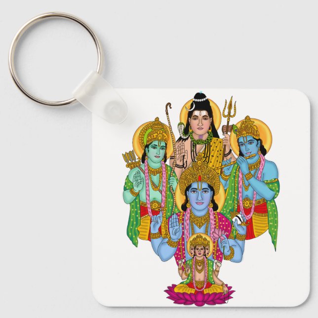 Hindu Gods Keychain Nyckelring (Framsida)