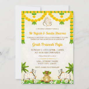 Hindu Graha Pravesh Puja Inbjudningskort