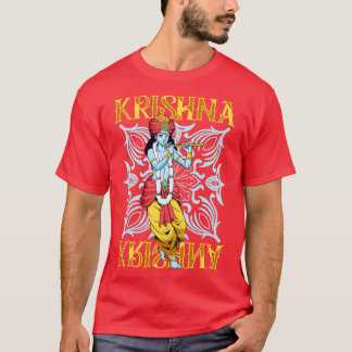 Hindu gud den blå flute-spelaren Krishna T Shirt