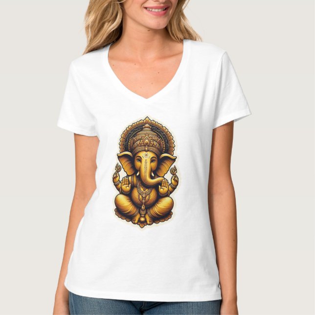 Hindu gud Ganesh / Ganesha Dam T-Shirt  (Framsida)