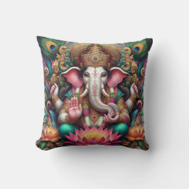 Hindu Gud Ganesh/Ganesha-kudde med Om-design Kudde