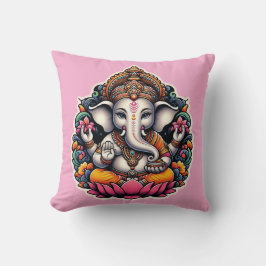 Hindu Gud Ganesh/Ganesha Pillow med Om-design Kudde