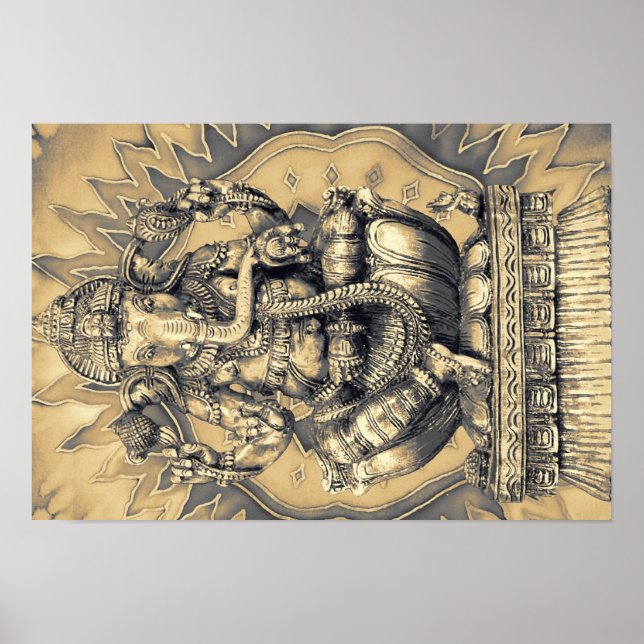 hindu gud Ganesh guld Poster (Framsidan)