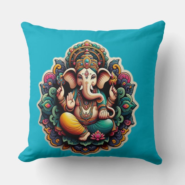 Hindu Gud Lord Ganesh / Ganesha Pillow Kudde (Framsida)