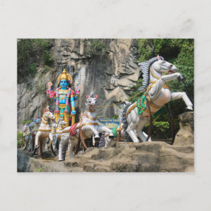 Hindu Gud med hästtransport vid Ramayana Cave Vykort