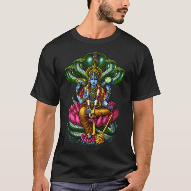 Hindu gud Vishnu T Shirt (Framsida)