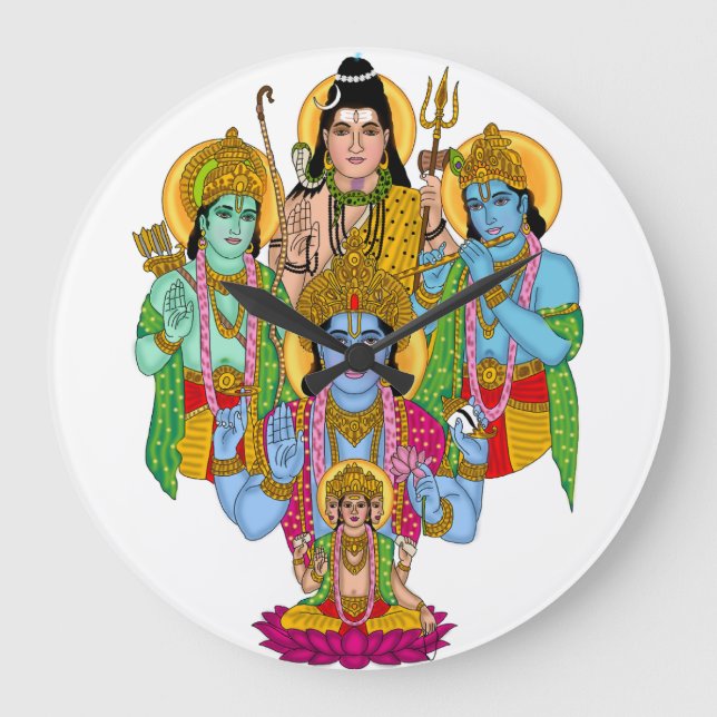Hindu Gudars Ur Stor Klocka (Framsida)