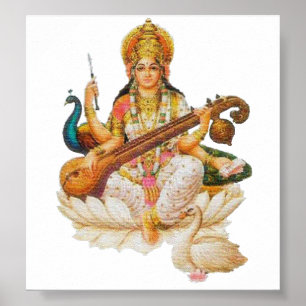 Hindu gudinna Saraswati Godress for Art Education Poster