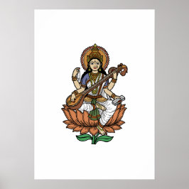 Hindu gudinnan Saraswati Poster