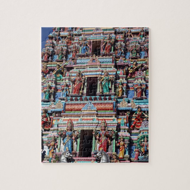 Hindu gudom och gudar på tempelgopuram pussel (Vertikal)