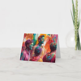 Hindu Holi firande av färg och glädje Tack Kort