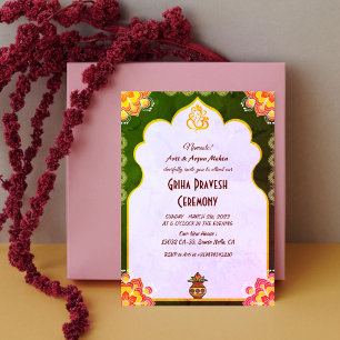 Hindu House Warm Griha Pravesh Inbjudningar