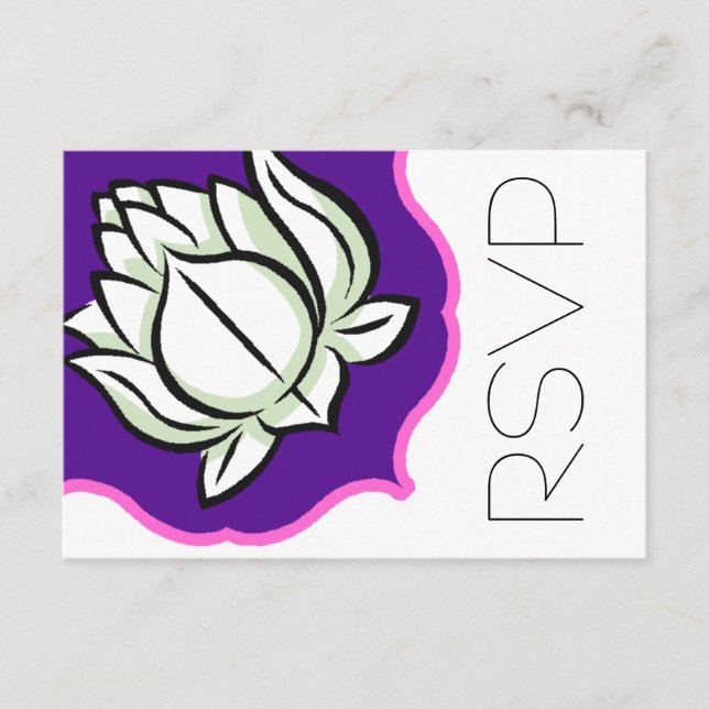 Hindu Lotusblomma RSVP OSA Kort (Framsida)