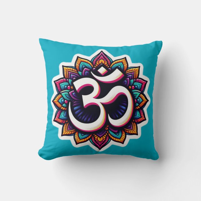 Hindu meditation symbol Om Dekorativ kudde (Framsida)