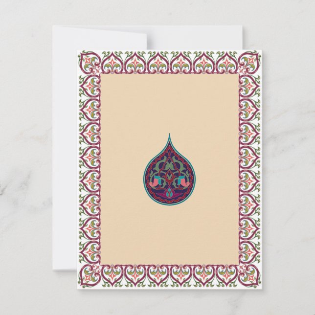 Hindu Muslim Arabisk Bröllop eller Mehndi Inbjudan (Framsida)