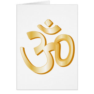 Hindu Om Symbol 4" x 5,6"-gratulationskort OBS Kort
