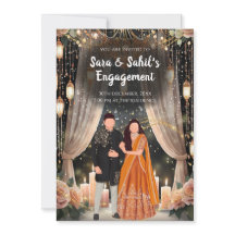 Hindu Roka inbjudan & Punjabi Förlovning inbjudan