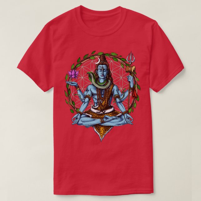 Hindu Shiva Meditation T Shirt (Design framsida)