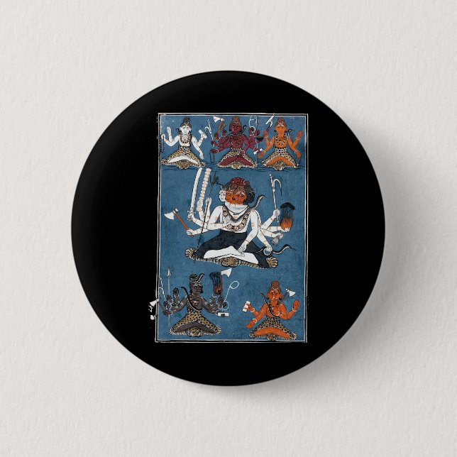 Hindu Shiva Yoga Meditation Mandala  Knapp (Framsida)