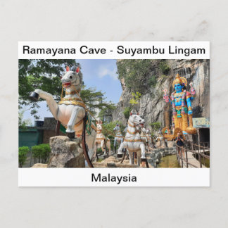 Hindu-staty om hästtransporter vid Ramayana Cave Vykort