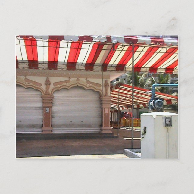 Hindu-tempel, innanför gården vykort (Framsida)