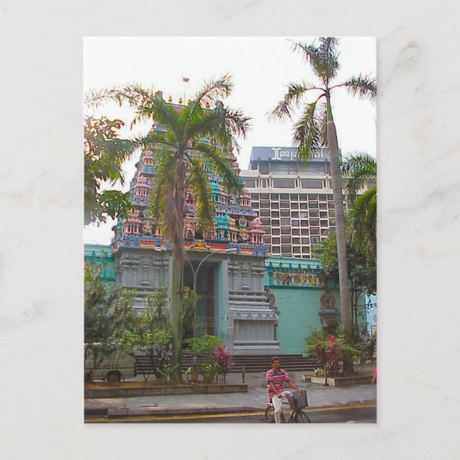 Hindu tempelgudstjänst utanför Chattiar tempel Vykort (Framsida)