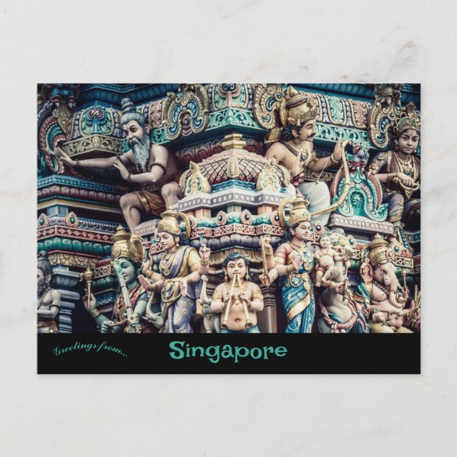 Hindu Temple i Little India Singapore Vykort (Framsida)