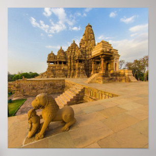 Hindu Temples vid Khajuraho Poster
