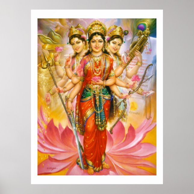 Hindu Three Goddesses Poster (Framsidan)