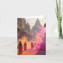 Hindu varför jaga regnbågar när det finns HOLI Tack Kort
