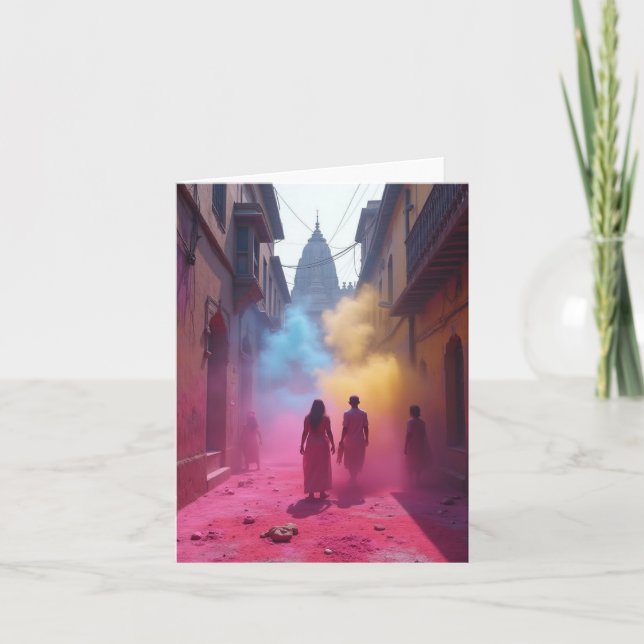 HINDU Varför jaga regnbågar när det finns HOLI Tack Kort (Framsida)