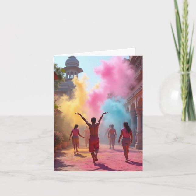 HINDU Varför jaga regnbågar när det finns HOLI Tack Kort (Framsida)