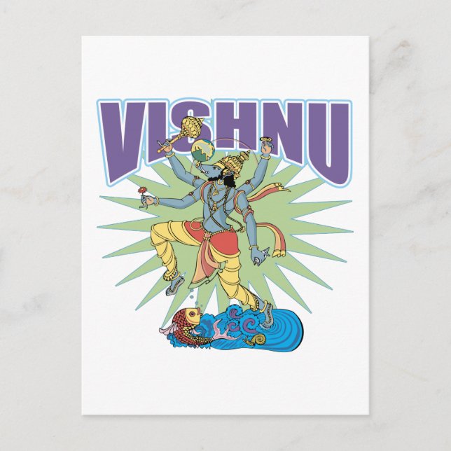 Hindu Vishnu Vildsvin Vykort (Framsida)