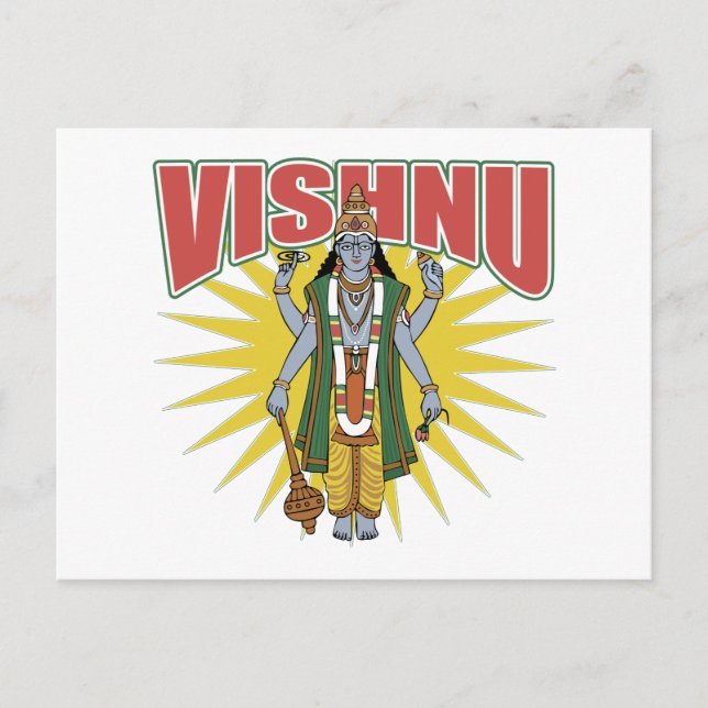 Hindu Vishnu Vykort (Framsida)