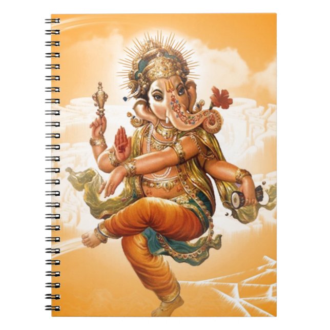 HINDUISK GUD FÖR GANESH ANTECKNINGSBOK MED SPIRAL (Framsidan)