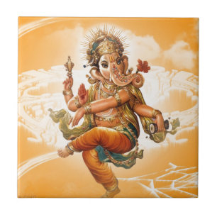 HINDUISK GUD FÖR GANESH KAKELPLATTA