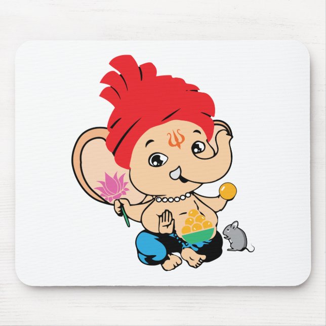 Hinduisk gud för gullig baby för Bal Ganesh Musmatta (Framsidan)