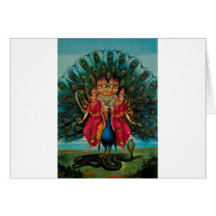 HINDUISK GUD FÖR MURUGAN HÄLSNINGSKORT