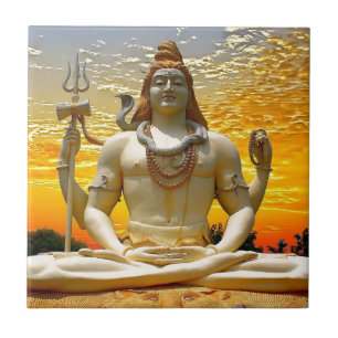HINDUISK GUD FÖR SHIVA KAKELPLATTA