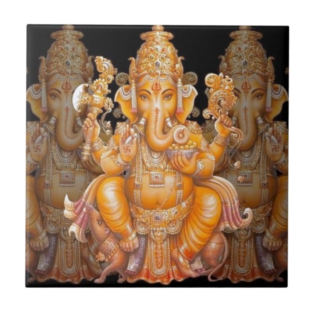 Hinduisk gud Ganesh Kakelplatta (Framsidan)