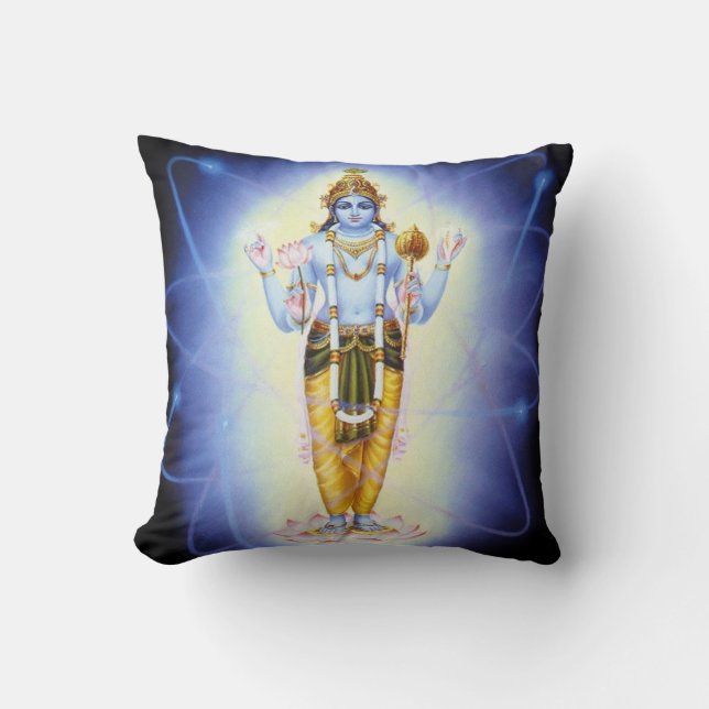 Hinduisk gud Vishnu Kudde (Framsida)