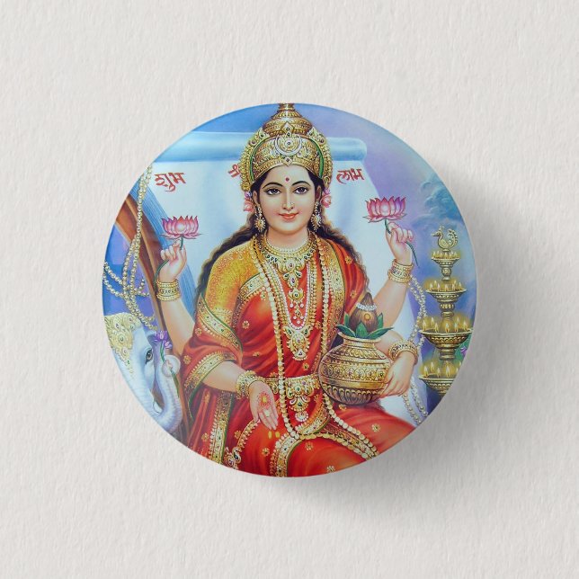 Hinduisk gudinna Lakshmi Devi Knapp (Framsida)