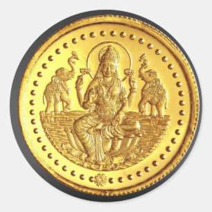 HINDUISK GUDINNA LAKSHMI RUNT KLISTERMÄRKE
