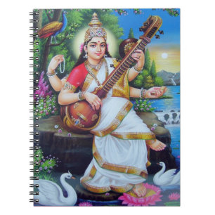 Hinduisk gudinna Saraswati Anteckningsbok