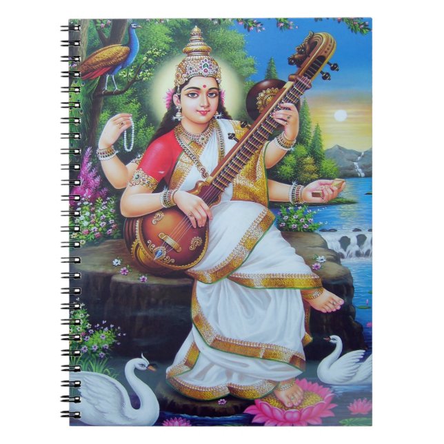 Hinduisk gudinna Saraswati Anteckningsbok (Framsidan)